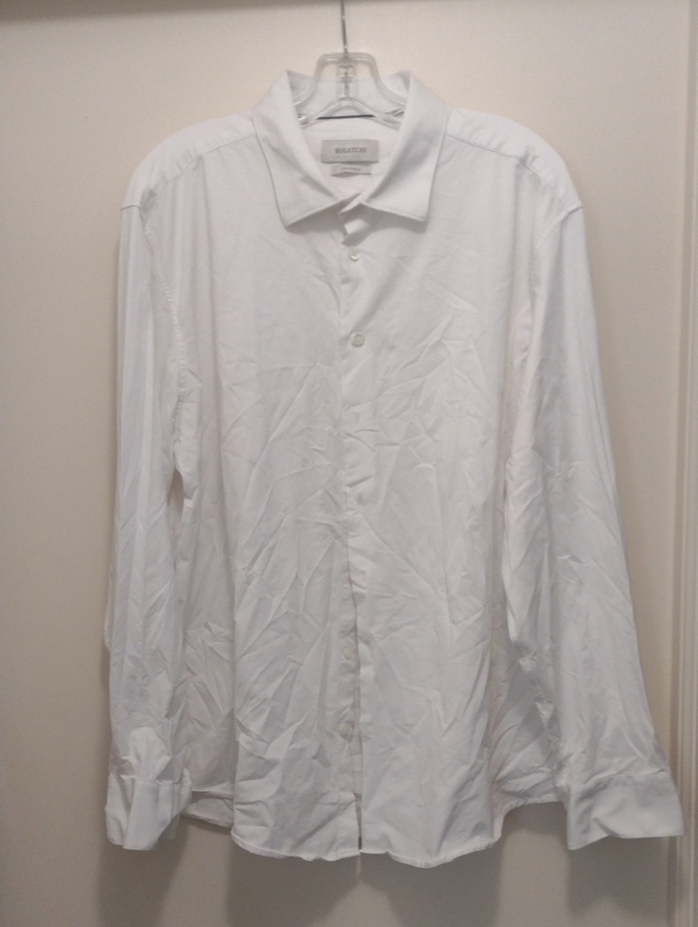 Bugatchi White Long Sleeve Button-Up Shirt (J1323)